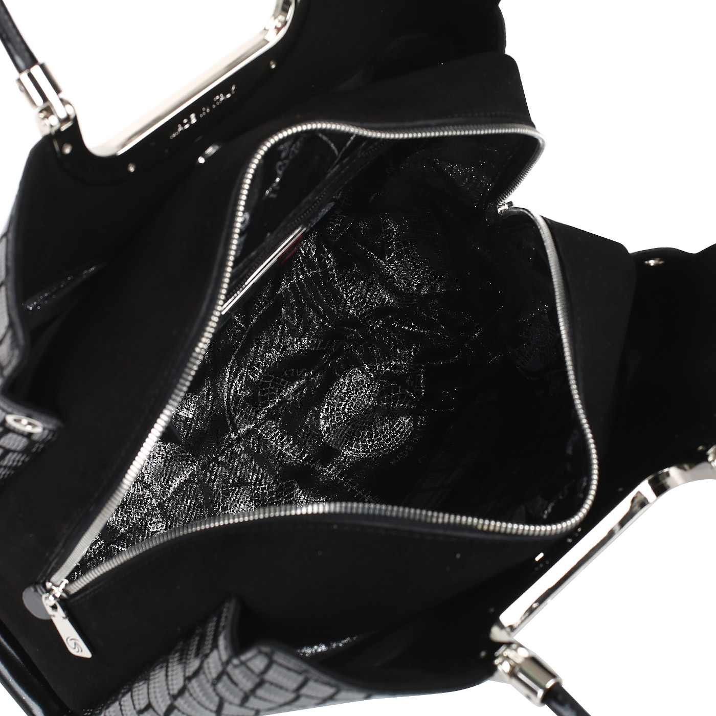 Комбинированная сумка с отделкой под крокодила Gilda Tonelli Tecno Camoscio