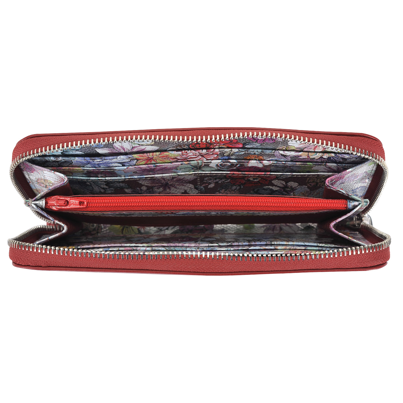 Кожаное портмоне на молнии Aurelli Luna fiore