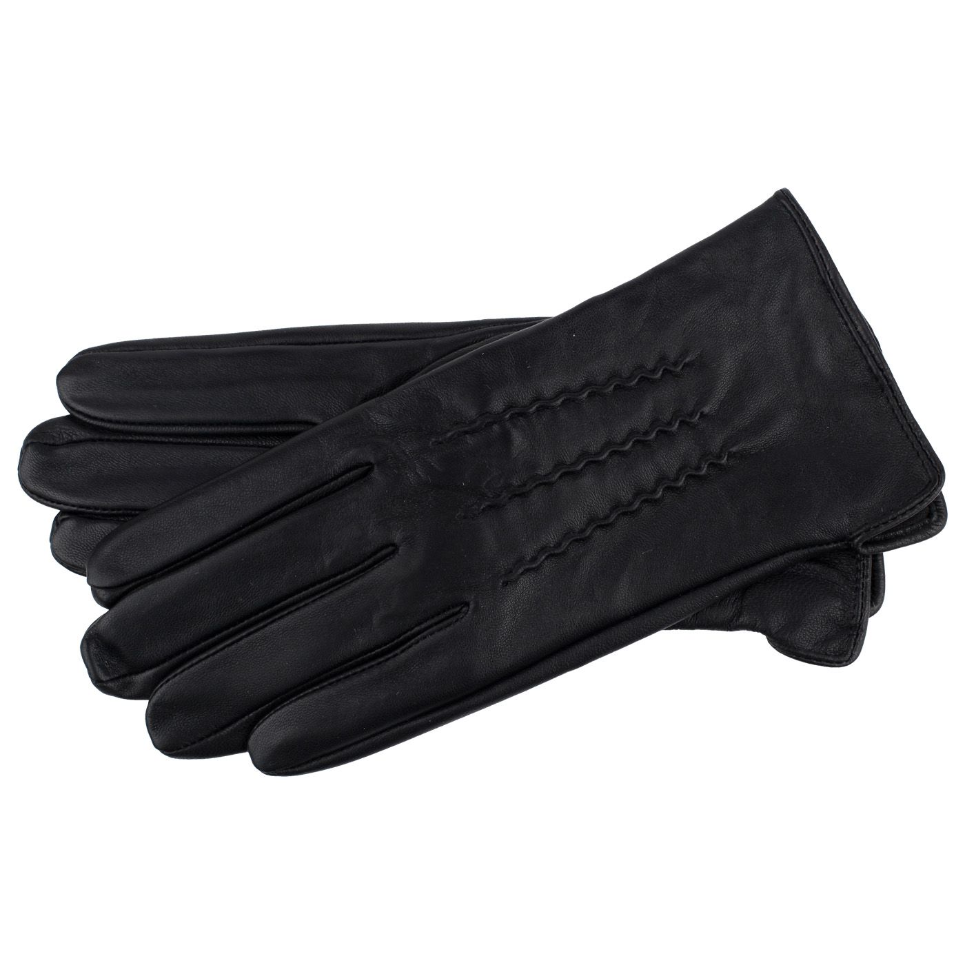 Stevens Перчатки из черной натуральной кожи