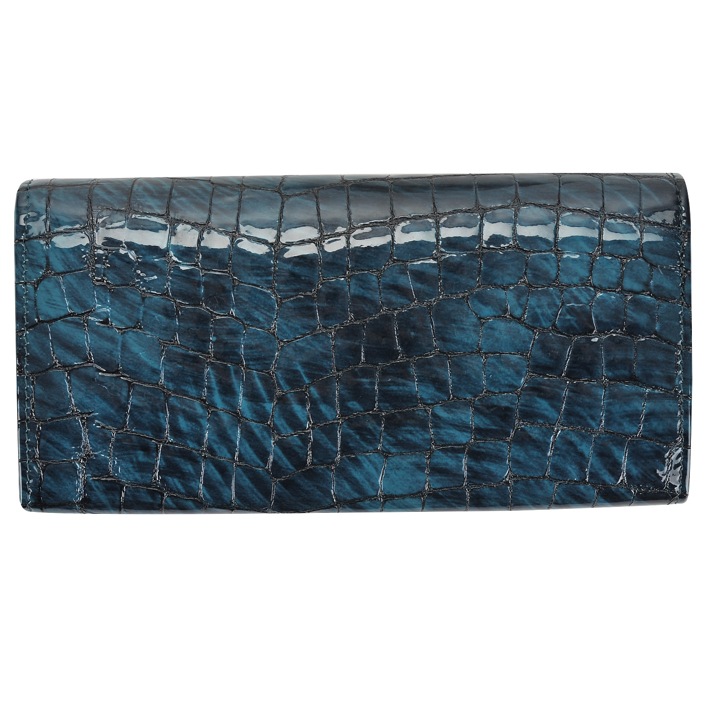 Кожаное лаковое портмоне с выделкой под крокодила Aurelli Divine