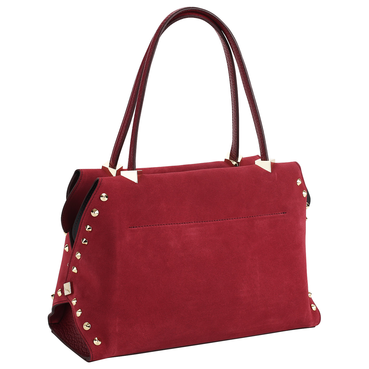 Комбинированная красная сумка Carlo Salvatelli Camoscio