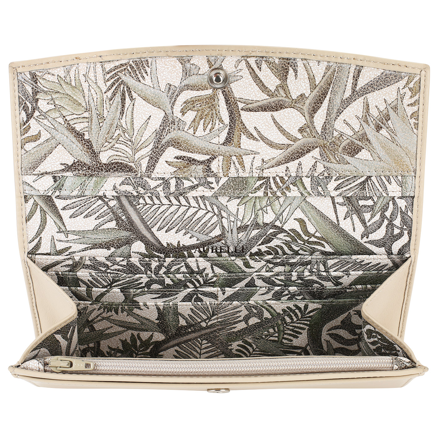 Кожаный кошелек на кнопке Aurelli Luna tropico