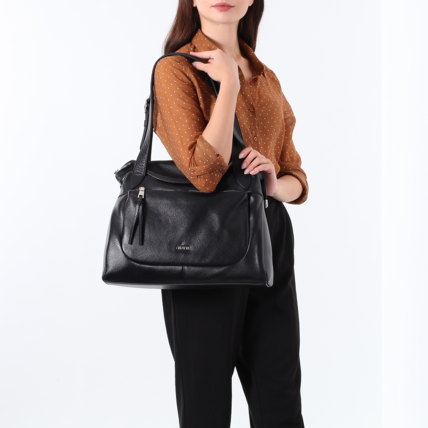 Вместительная кожаная сумка Chatte 