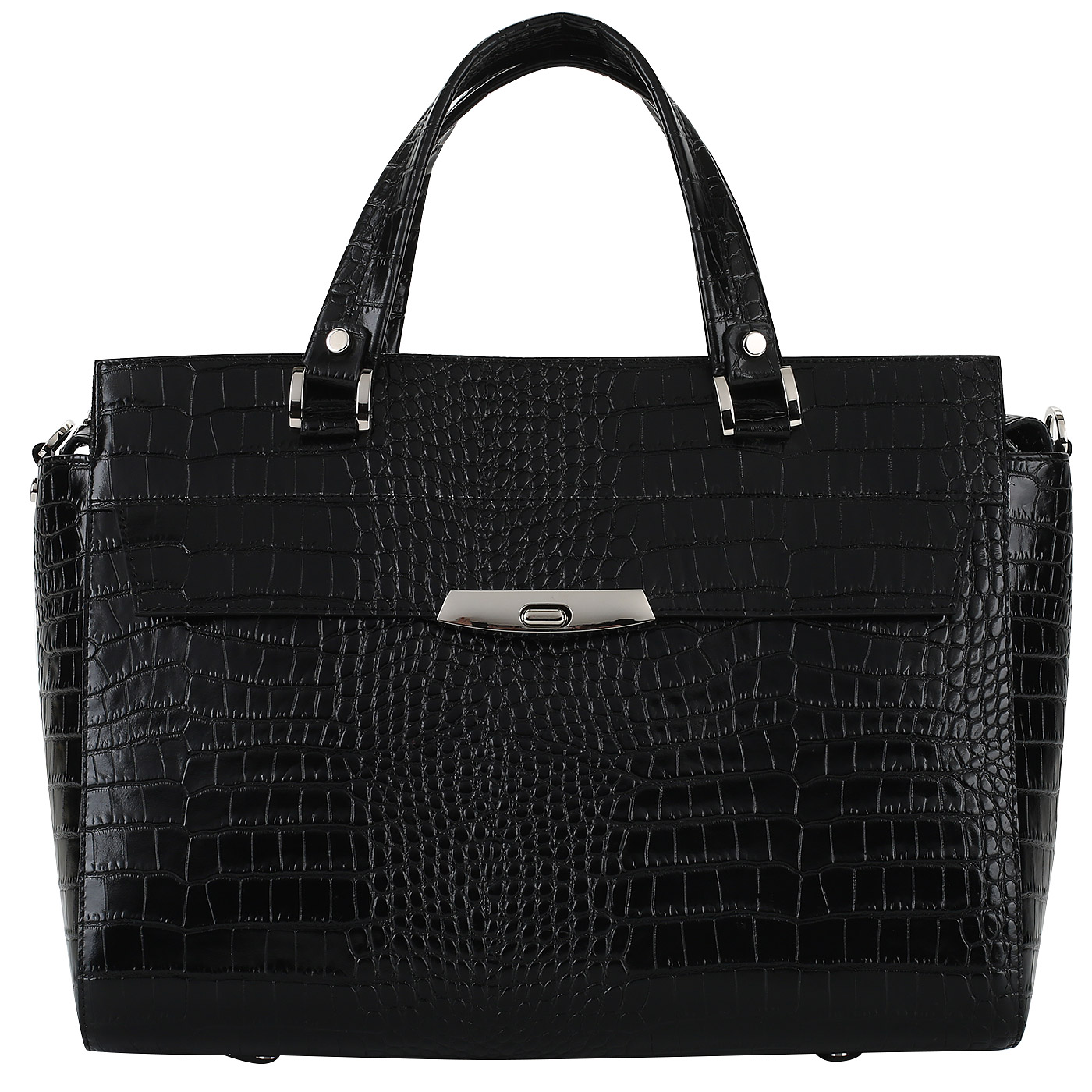 Chatte Черная сумка с отделкой под крокодила