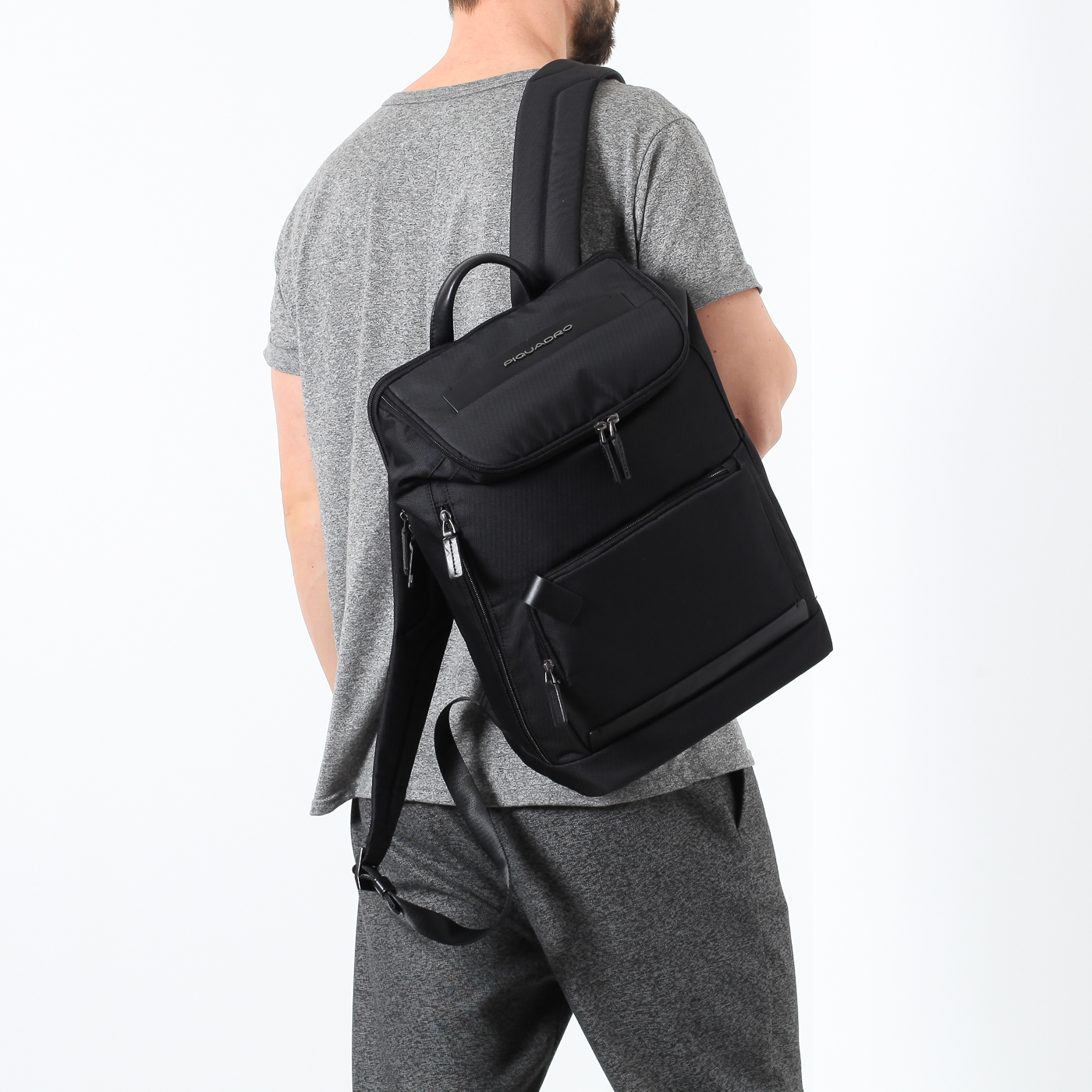 Рюкзак из текстиля и кожи Piquadro Klout