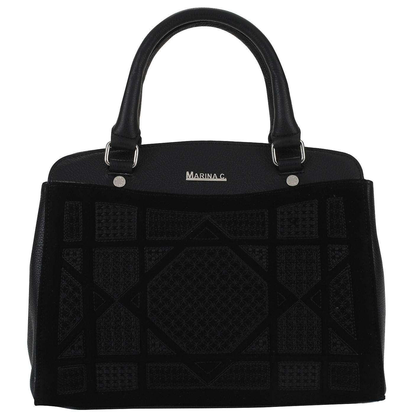 Marina Creazioni Сумка из замши и кожи на молнии