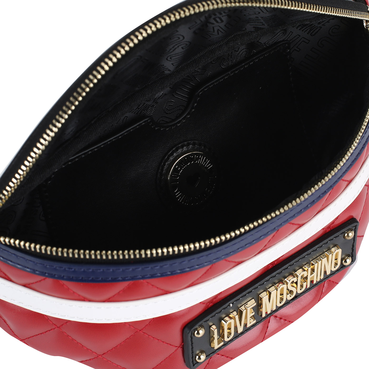 Поясная сумочка Love Moschino Striped Quilted