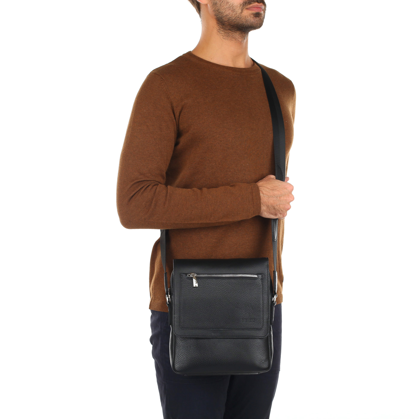Мужская кожаная сумка через плечо Stevens 