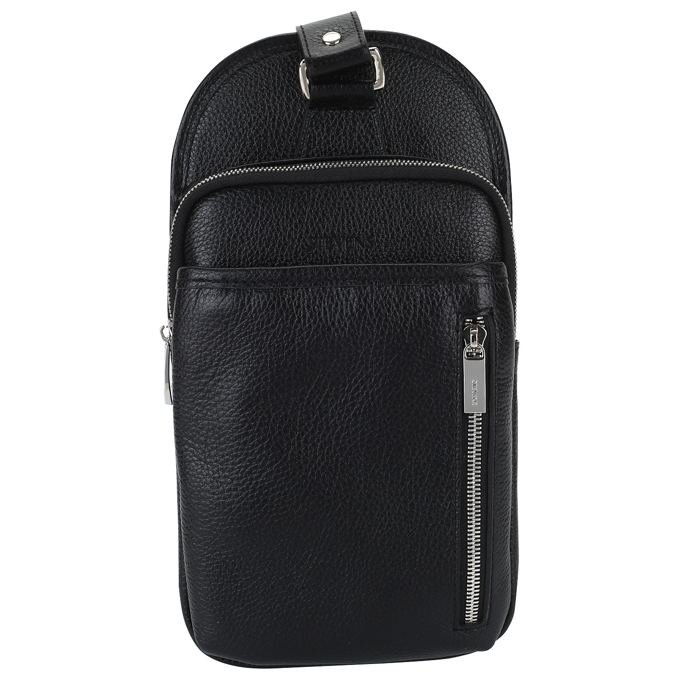 Stevens Черная кожаная сумка через плечо