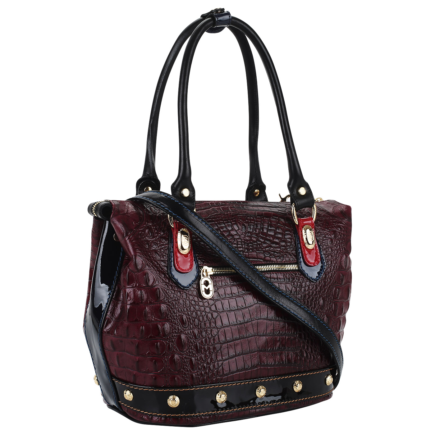 Сумка с отделкой под крокодиловую кожу Marino Orlandi 