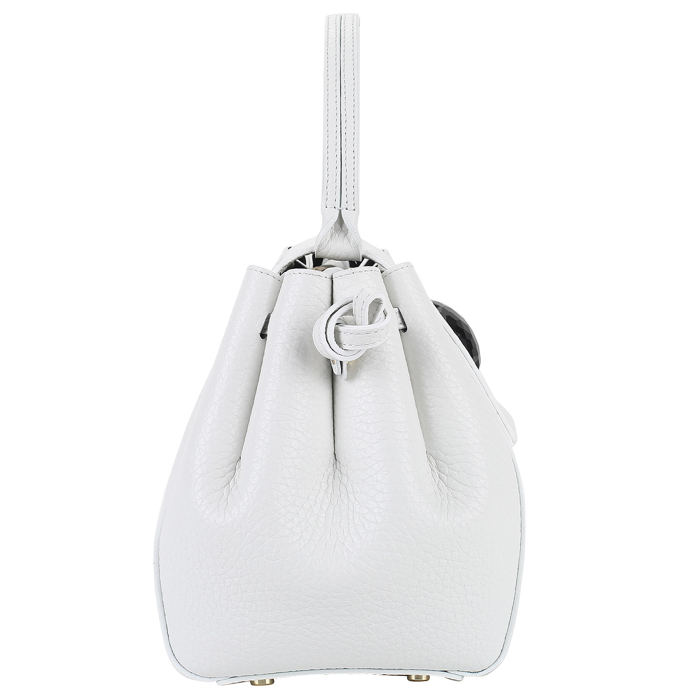 Белая кожаная сумка Carlo Salvatelli Cervino