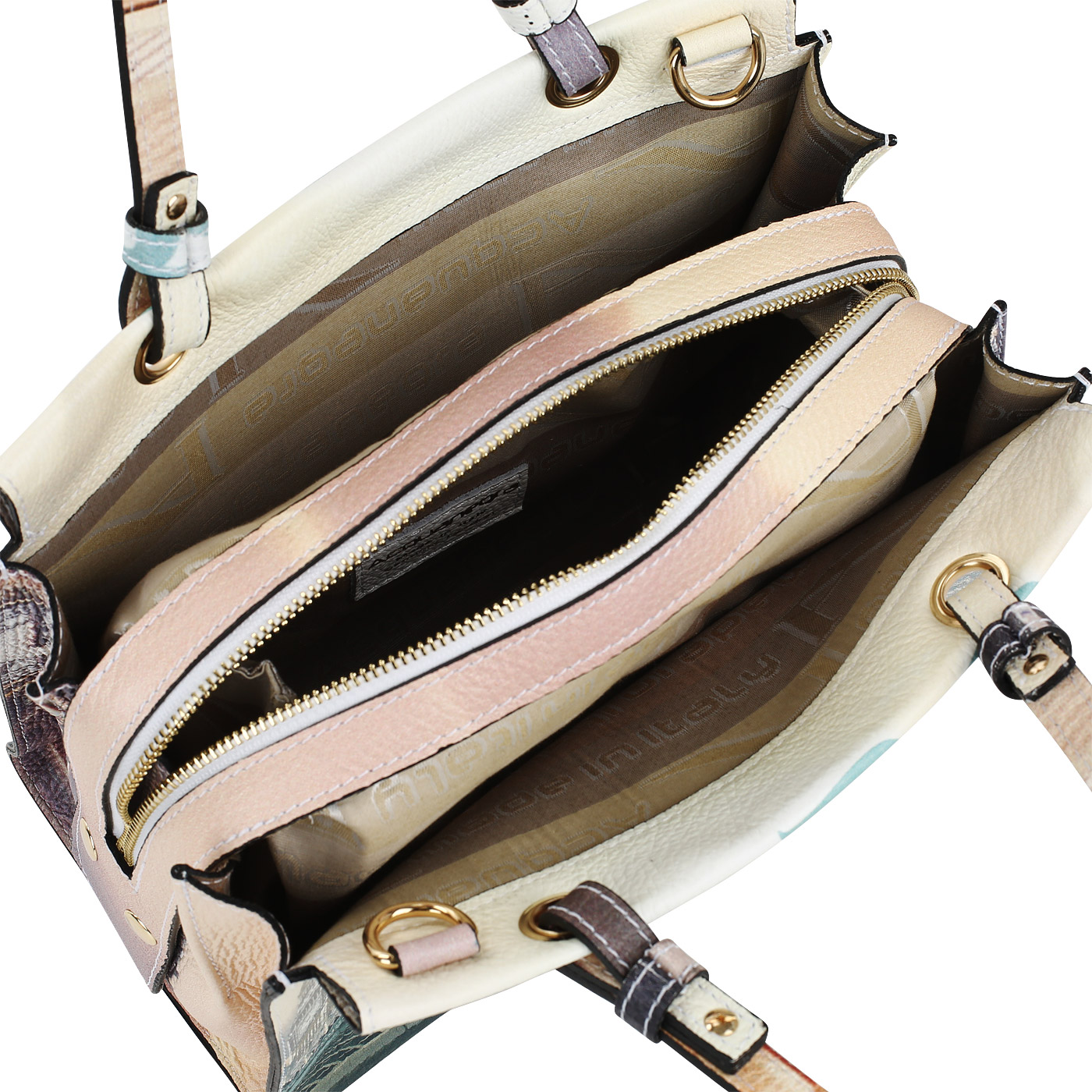 Кожаная сумка с тремя отделами Acquanegra London